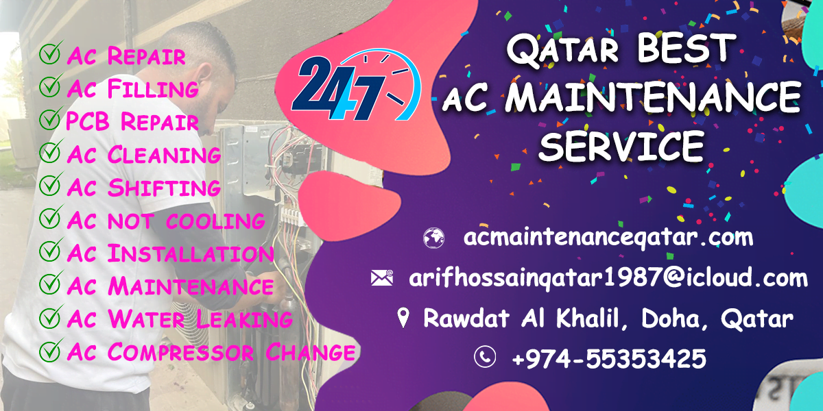 Best AC Maintenance Services In Qatar We repair AC in all over Qatar. Our AC service is best AC service in doha. We have 12 Years experience in this field. If you face any problem with your AC then you can just call us. We will be here at a time.